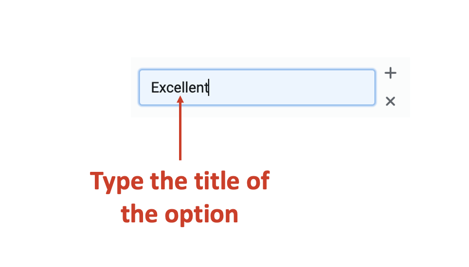 Image showing field to type option title